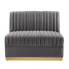 Sanguine Channel Tufted Performance Velvet Modular Sectional Sofa Armless Chair / EEI-6033