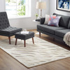 Whimsical Current Abstract Wavy Striped 5x8 Shag Area Rug / R-1155-58