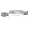 Harmony 7-Piece  Sunbrella® Outdoor Patio Aluminum Sectional Sofa Set / EEI-4937