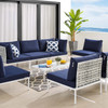 Harmony 8-Piece  Sunbrella® Basket Weave Outdoor Patio Aluminum Sectional Sofa Set / EEI-4938