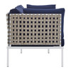 Harmony Sunbrella® Basket Weave Outdoor Patio Aluminum Loveseat / EEI-4962