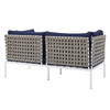 Harmony Sunbrella® Basket Weave Outdoor Patio Aluminum Loveseat / EEI-4962