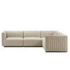 Conjure 4-Piece Channel Tufted Upholstered Fabric L-Shaped Sectional / EEI-5792