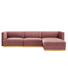 Sanguine 4-Piece Channel Tufted Performance Velvet Modular Sectional Sofa / EEI-5826