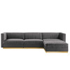 Sanguine 4-Piece Channel Tufted Performance Velvet Modular Sectional Sofa / EEI-5826