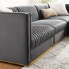 Sanguine 4-Piece Channel Tufted Performance Velvet Modular Sectional Sofa / EEI-5826