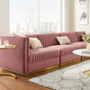 Sanguine Channel Tufted Performance Velvet 4-Seat Modular Sectional Sofa / EEI-5827