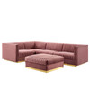 Sanguine Channel Tufted Performance Velvet 5-Piece Left-Facing Modular Sectional Sofa / EEI-5832