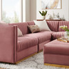 Sanguine Channel Tufted Performance Velvet 5-Piece Right-Facing Modular Sectional Sofa / EEI-5831