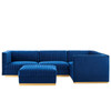 Sanguine Channel Tufted Performance Velvet 5-Piece Right-Facing Modular Sectional Sofa / EEI-5831