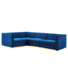 Sanguine Channel Tufted Performance Velvet 4-Piece Left-Facing Modular Sectional Sofa / EEI-5830