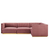 Sanguine Channel Tufted Performance Velvet 4-Piece Right-Facing Modular Sectional Sofa / EEI-5829