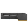 Sanguine Channel Tufted Performance Velvet 4-Piece Right-Facing Modular Sectional Sofa / EEI-5829