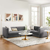 Sanguine 4-Piece Channel Tufted Performance Velvet Right-Facing Modular Sectional Sofa / EEI-5829