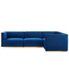 Sanguine Channel Tufted Performance Velvet 4-Piece Right-Facing Modular Sectional Sofa / EEI-5829