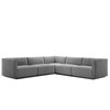 Conjure 5-Piece Channel Tufted Upholstered Fabric L-Shaped Sectional / EEI-5794