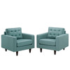 Empress Armchair Upholstered Fabric Set of 2 / EEI-1283