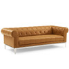 Idyll Tufted Button Upholstered Leather Chesterfield Sofa / EEI-3441