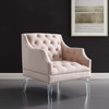 Proverbial Tufted Button Accent Performance Velvet Armchair / EEI-3413