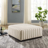 Conjure Channel Tufted Upholstered Fabric Ottoman / EEI-5501