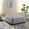Conjure Channel Tufted Upholstered Fabric Ottoman / EEI-5501