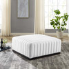 Conjure Channel Tufted Upholstered Fabric Ottoman / EEI-5501