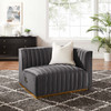Conjure Channel Tufted Performance Velvet Right-Arm Chair / EEI-5503