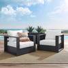 Tahoe Outdoor Patio Powder-Coated Aluminum 2-Piece Armchair Set / EEI-5751