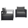 Tahoe 2-Piece Outdoor Patio Powder-Coated Aluminum Armchair Set / EEI-5751