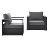 Tahoe Outdoor Patio Powder-Coated Aluminum 2-Piece Armchair Set / EEI-5751