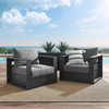 Tahoe 2-Piece Outdoor Patio Powder-Coated Aluminum Armchair Set / EEI-5751