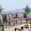 Riverside 3 Piece Outdoor Patio Aluminum Sectional Sofa Set / EEI-3782