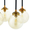 Ambition Amber Glass And Antique Brass 8 Light Pendant Chandelier / EEI-2883
