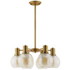 Resound Amber Glass And Brass Pendant Chandelier / EEI-3272