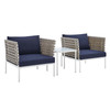 Harmony 3-Piece  Sunbrella® Basket Weave Outdoor Patio Aluminum Seating Set / EEI-4685