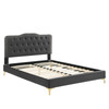 Amber Performance Velvet Queen Platform Bed / MOD-6775