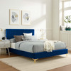Yasmine Channel Tufted Performance Velvet King Platform Bed / MOD-7016