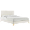 Yasmine Channel Tufted Performance Velvet King Platform Bed / MOD-7016