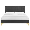 Yasmine Channel Tufted Performance Velvet King Platform Bed / MOD-7016