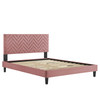 Leah Chevron Tufted Performance Velvet Twin Platform Bed / MOD-6985