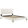 Leah Chevron Tufted Performance Velvet Twin Platform Bed / MOD-6981