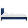Leah Chevron Tufted Performance Velvet Twin Platform Bed / MOD-6981