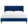 Leah Chevron Tufted Performance Velvet Twin Platform Bed / MOD-6981