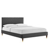 Leah Chevron Tufted Performance Velvet Twin Platform Bed / MOD-6981