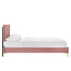 Leah Chevron Tufted Performance Velvet Twin Platform Bed / MOD-6989