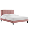 Zahra Channel Tufted Performance Velvet Queen Platform Bed / MOD-6974