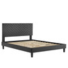 Leah Chevron Tufted Performance Velvet Queen Platform Bed / MOD-6973