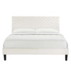 Leah Chevron Tufted Performance Velvet Queen Platform Bed / MOD-6973