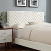 Leah Chevron Tufted Performance Velvet Queen Platform Bed / MOD-6973
