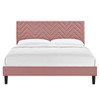 Leah Chevron Tufted Performance Velvet Queen Platform Bed / MOD-6973